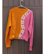 Pistola Oversized Sweater Womens XS Orange Pink &amp; White Knit Cotton Pull... - $29.78 CAD