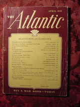 ATLANTIC Magazine April 1945 Nora Waln Monica Stirling Osbert Sitwell Mary Lavin - £10.35 GBP