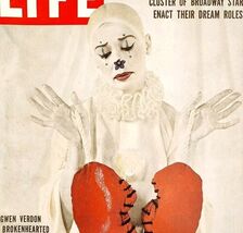 1958 Life COVER Gwen Verdon Harlequin Clown Commedia Dell&#39;arte Burlesque... - $39.99