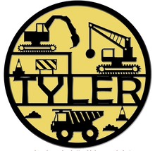Construction Equipment Personalized name plaque wall hanging sign – lase... - $35.00