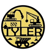Construction Equipment Personalized name plaque wall hanging sign – lase... - £27.40 GBP