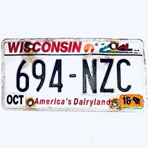 2018 United States Wisconsin Dairyland Passenger License Plate 694-NZC - £13.18 GBP