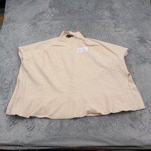 Ann Taylor Shirt Womens XL Beige Sleeveless High Neck Pullover Knit Slit Blouse - £20.56 GBP