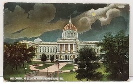 Harrisburg, Pennsylvania The Capitol As Seen At Night c1907 Postcard B9 - £7.81 GBP