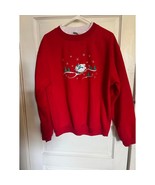 Vintage Easy Comforts Red Winter Snowman Christmas Holiday Sweatshirt - $570.20 MXN