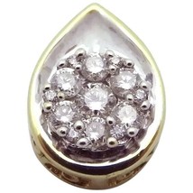 Beautiful Vintage 14K Gold Teardrop Slide Charm Pendant with Diamonds - $225.00