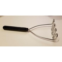 Vintage Potato Vegetable Masher Black Handle Kitchen Utensil 9 3/4&quot; - £7.28 GBP