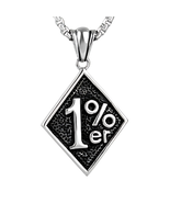 Stainless Steel 1%er Pendant and Necklace - Stainless Steel 1%er Pendant... - $19.95