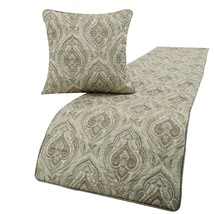 Winifred - Jacquard Grey Decorative Bed Runner and Pillow Cover - £63.78 GBP+