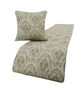 Winifred - Jacquard Grey Decorative Bed Runner and Pillow Cover - £63.12 GBP+