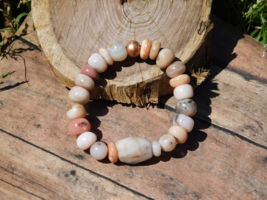 Pink Opal Bracelet Size 6.5 inches for Energy Healing Inner Peace Good Vibration - £22.35 GBP