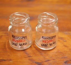 Pair of MISSISSIPPI REDNECK Small Mini Mason Jars Glass Shot Glasses - £15.97 GBP