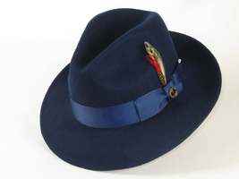 Men Bruno Capelo Hat Australian Wool Fedora Untouchable EXECUTIVE EX322 Navy image 5