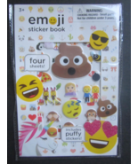 Emoji Sticker 1/2&quot;-2&quot; Fun Book 4 Sheets Includes Puffy Stickers Pkg Age ... - £5.06 GBP
