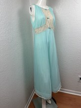 Vintage Nightie Gossard  Artemis Nylon Blue Nightgown Sleepwear Hemmed Sz M - £31.29 GBP