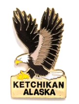 Ketchikan Alaska Bald Eagle Souvenir Travel Pin Prey Bird Scenic Wildlif... - $187.02 MXN