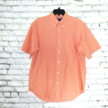 American Living Button Down Shirt Mens Large Orange Plaid Short Sleeve F... - £9.35 GBP
