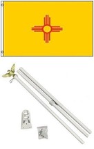 2x3 2&#39;x3&#39; State of New Mexico Flag White Pole Kit - £19.68 GBP