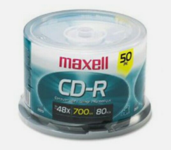 Maxell CD-R 700mb Recordable Data CD&#39;s-50pk - $145.15 MXN