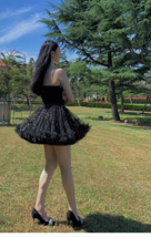 A-line BLACK Fluffy Tulle Skirt Women Girl Custom Plus Size Short Tulle Skirt image 4