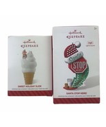 Hallmark 2014 Santa Stop Here And Sweet Holiday Slide Ornaments Lot 2 Ke... - $34.27 CAD