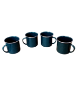 Set Of 4 Speckled Green Enamelware Metal Mugs Camping Lot EUC - $225.20 MXN