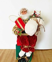 Santa Claus St Nicholas Plush Figurine Sack of Toys Sitting on Gifts TJ Maxx - £15.79 GBP
