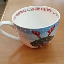 Portobello by Design Reindeer Dog Seasons Greetings Mug - £15.01 GBP