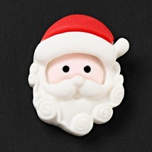 5 Christmas Cabochons Slim Charms Santa Claus Glue on Resin Flatbacks 23mm - $2.47