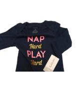 Carter&#39;s Nap Hard Play Hard Coverall Girl 3 mos. Jumpsuit 1-Piece Blue b... - $11.85
