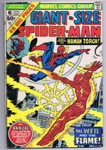 Giant Size Spider-Man #6 ORIGINAL Vintage 1975 Marvel Comics Human Torch - £19.83 GBP