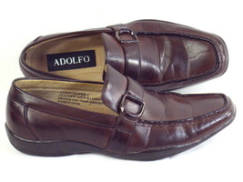 ADOLFO Brown Leather Loafer Shoes Dress Casual Men&#39;s Size 8 D US EUR 40 - $22.65