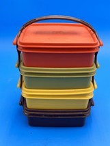 Vintage Tupperware Squared Away Sandwich Keepers 1362 Stackable Set of 4... - £29.25 GBP