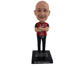 Custom Bobblehead Looking good referee with tank top over the shirt with arms cr - £70.00 GBP