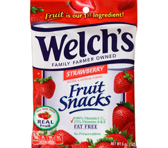 Welch&#39;s Fruit Snacks, large 5 oz bag, Strawberry or Grape, made w real f... - $13.99