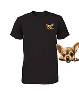 Funny Chihuahua Dog Peeking Pocket Tshirt Cute Puppy Dog Lover Tee Print... - €15,74 EUR+