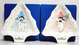 The Snowman Plate Pink Blue SONY PLAZA 2003 18cm Old Rare - $177.65