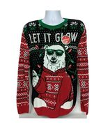 NWT Ugly Christmas Sweater Polar Bear Light Up Let It Glow Lg Long Sleeve - $928.15 MXN