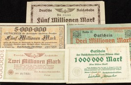 1923 Della Germania Regionale Ferrovia Currency 5pc Set - Berlino,Dresda... - $52.45