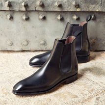 Brown Color Genuine Leather High Ankle Chelsea Jumper Slip On Handmade Men Boots - £127.88 GBP+