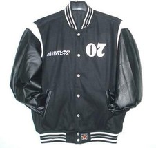 Nascar Jack Daniels Wool Body &amp; Leather Sleeves Reversible Jacket JH Design  - £120.63 GBP