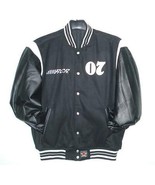 Nascar Jack Daniels Wool Body &amp; Leather Sleeves Reversible Jacket JH Des... - £117.98 GBP