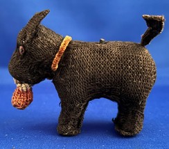 Vintage Windup Toy Black Dog w/SPINNING Tail, Sock In Mouth, Working! (No Key) - £28.11 GBP