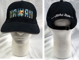 Hawaii Aloha State Baseball Hat Black Adjustable Colorful Logo - £18.95 GBP