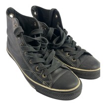 Converse Black Leather High Top Chuck Taylor All Star- Size Men 6 Woman 8 - $39.59