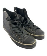 Converse Black Leather High Top Chuck Taylor All Star- Size Men 6 Woman 8 - $54.32 CAD