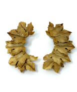 Vintage Celluloid Leaf Design Clip-On Earrings - €41,10 EUR
