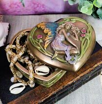 Ebros Resting Fairy By The Pond Heart Shaped Jewelry Box Trinket Box Fan... - $24.99