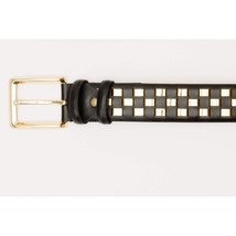 The Mackenzie Black & Gold Woven Leather Belt image 6