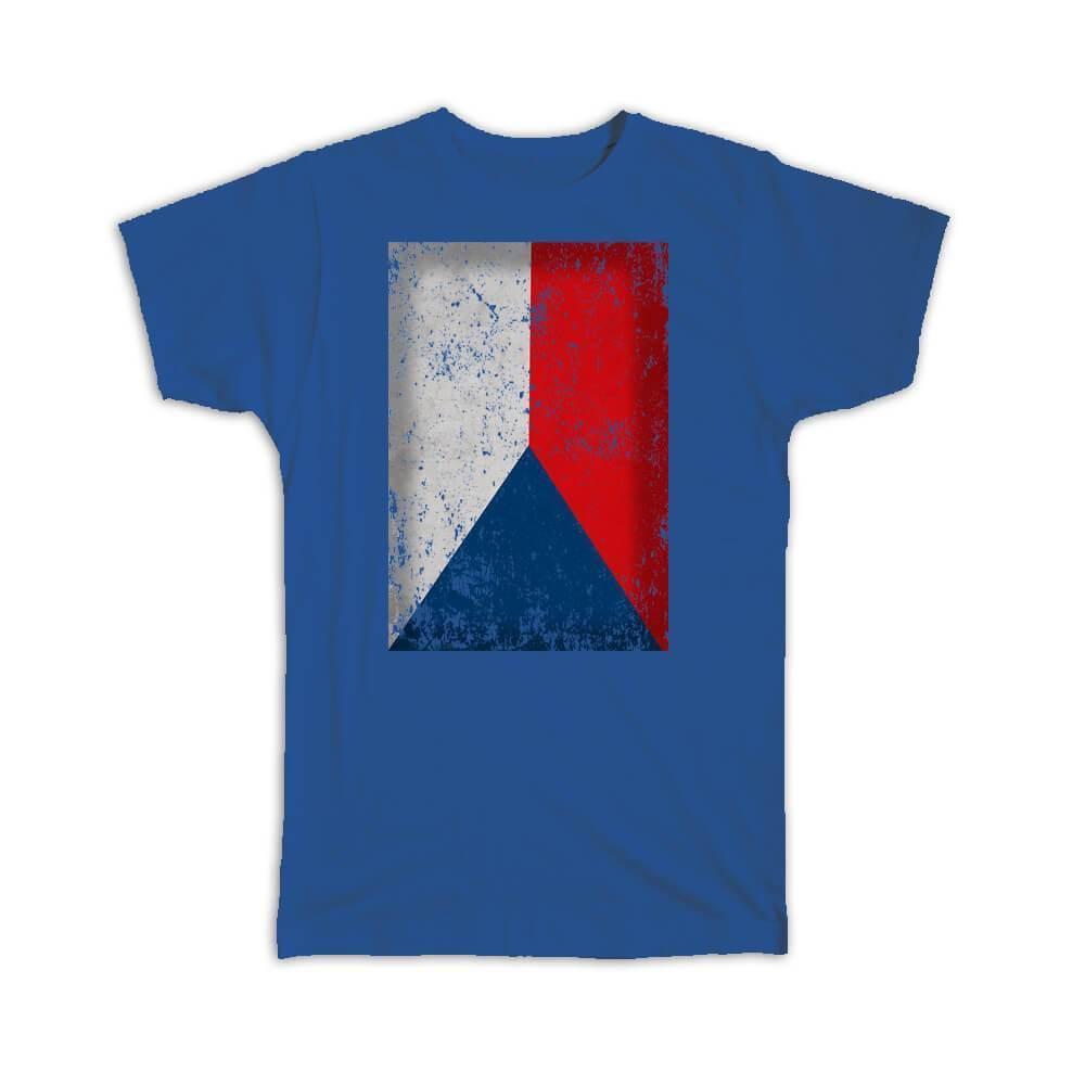 Czech Republic : Gift T-Shirt Flag Retro Artistic Czech Expat Country Item image 4